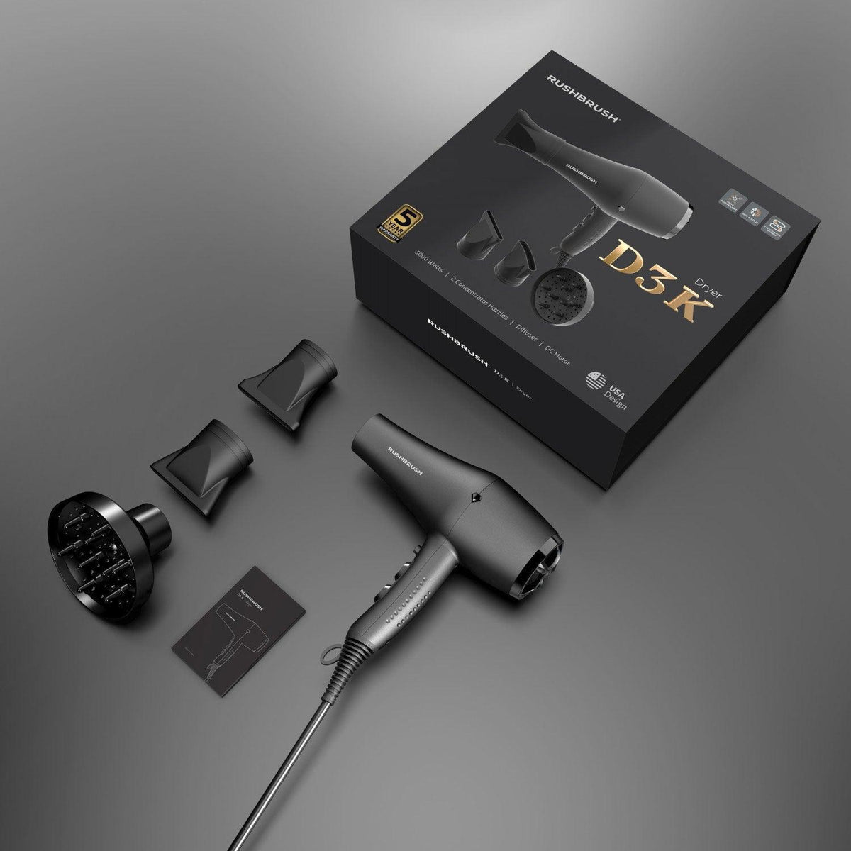 Фен для волос профессиональный Rush Brush Hair Dryer D3 K 3000W